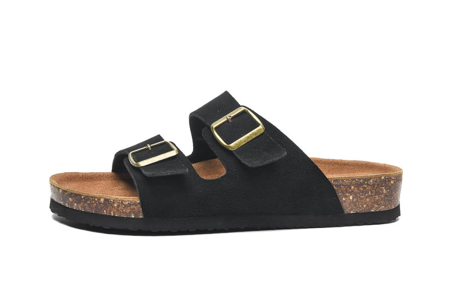 HLA Birkenstock Style Shoes Men's Black Khaki