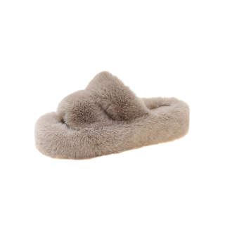 SHULUAN Slide Slippers 5cm Women's Milk Tea