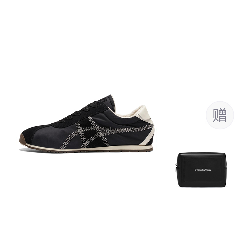Onitsuka Tiger CORSAIR A55 Comfortable Fashion Fleece Lined Thermal Low top Casual Shoes Unisex Black