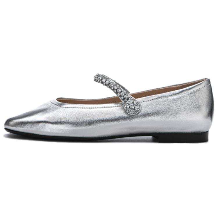 Ed Hardy Top Grain Cow Leather Flat Mary Jane Shoes 1.2cm Women's