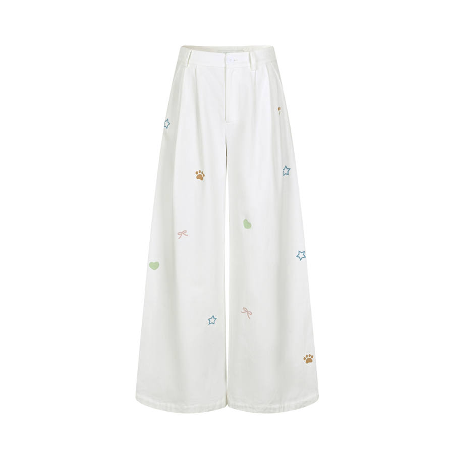 Umoumo Casual Pants Women's Moderate Wide Leg Pants
