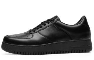 Desai Top Grain Cow Leather Stylish Skateboarding Shoes Men's Black