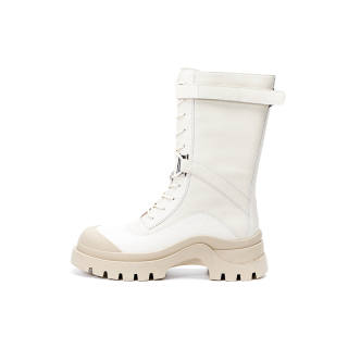 R'AZZURRO Top Grain Cow Leather Knee high Boots Women's White