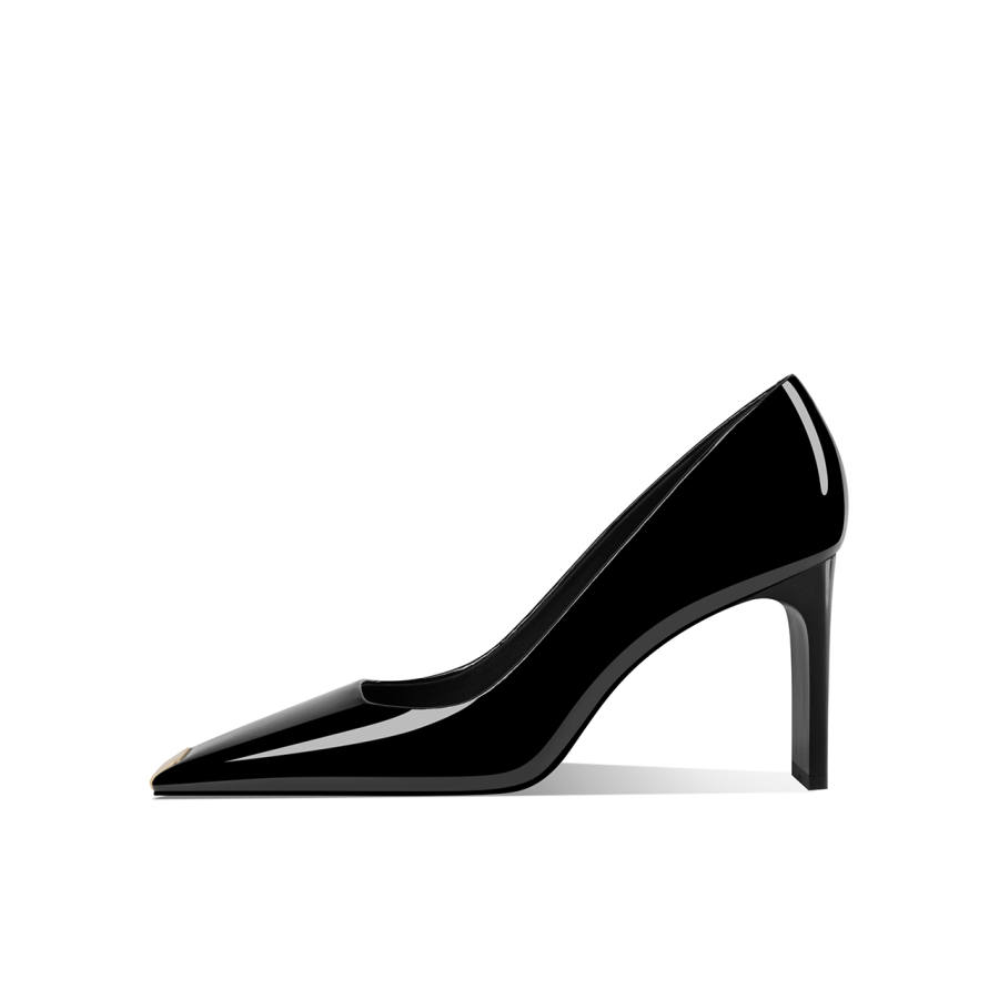 Shesrim Patent Leather Slim Heel High Heels 8.5cm Women's