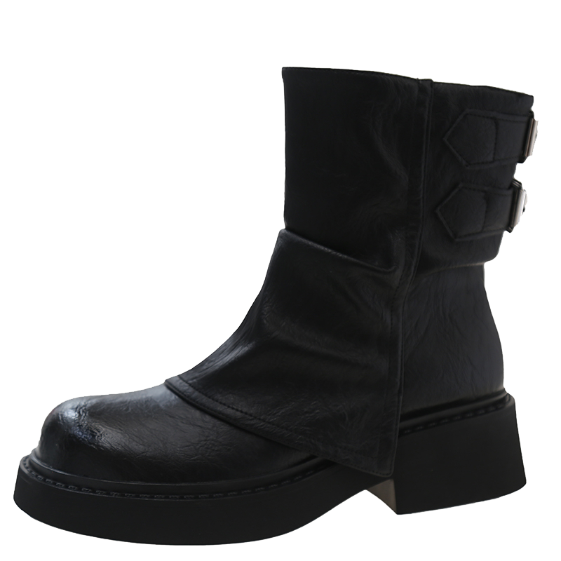 GONGNIUMEILI Ankle Boots Women's Black/Brown
