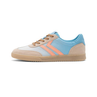 FULLXUAN Microfiber Leather Low top Skateboard Shoes Women's Blue Orange