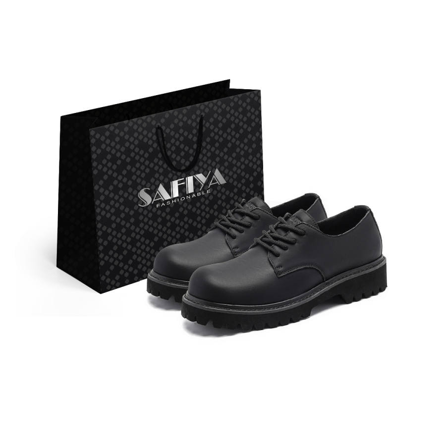 Safiya Top Grain Cow Leather Low top Casual Shoes Men's Black