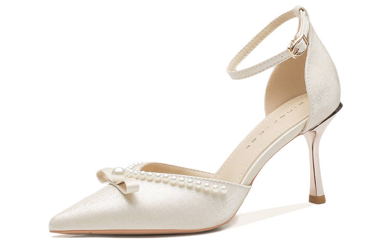 Ainer-cat Ainer cat Leather Slim Heel High Heels 8cm Women's