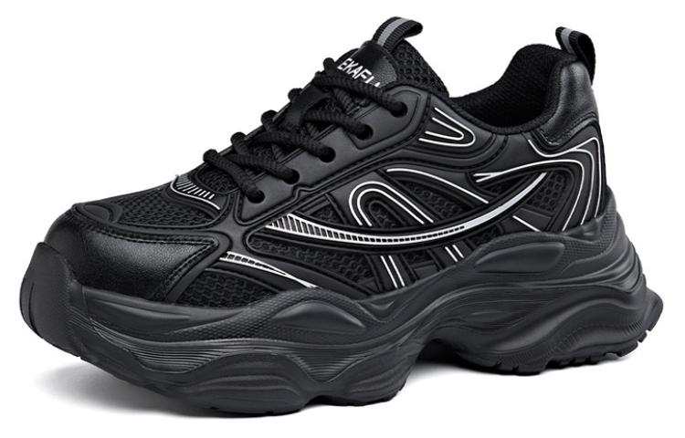 KEKAFU Artificial Leather Low top Chunky Sneakers Women's
