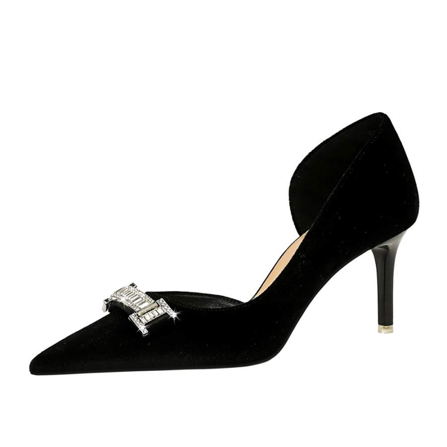 QITUMAUL Suede Slim Heel High Heels Women's