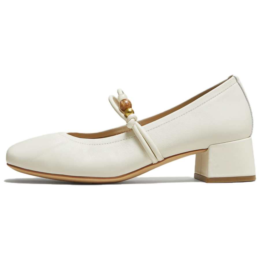 Tata Semi Melted Cheeses Block Heel Mary Jane Shoes 4cm Women's