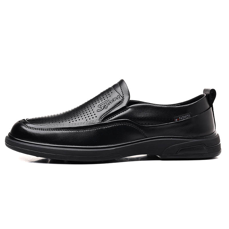 POPULAR ROUSE PR Cow Split Leather Casual Shoes Men's Black