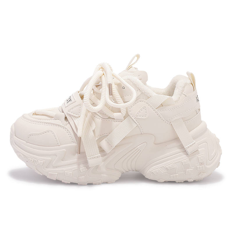 SNXR Artificial Leather Low top Chunky Sneakers Women's Beige
