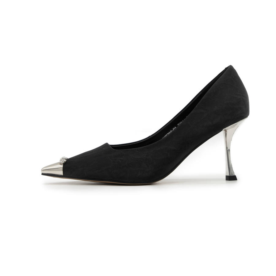 FED Cow Leather Slim Heel High Heels 7.5cm Women's Black