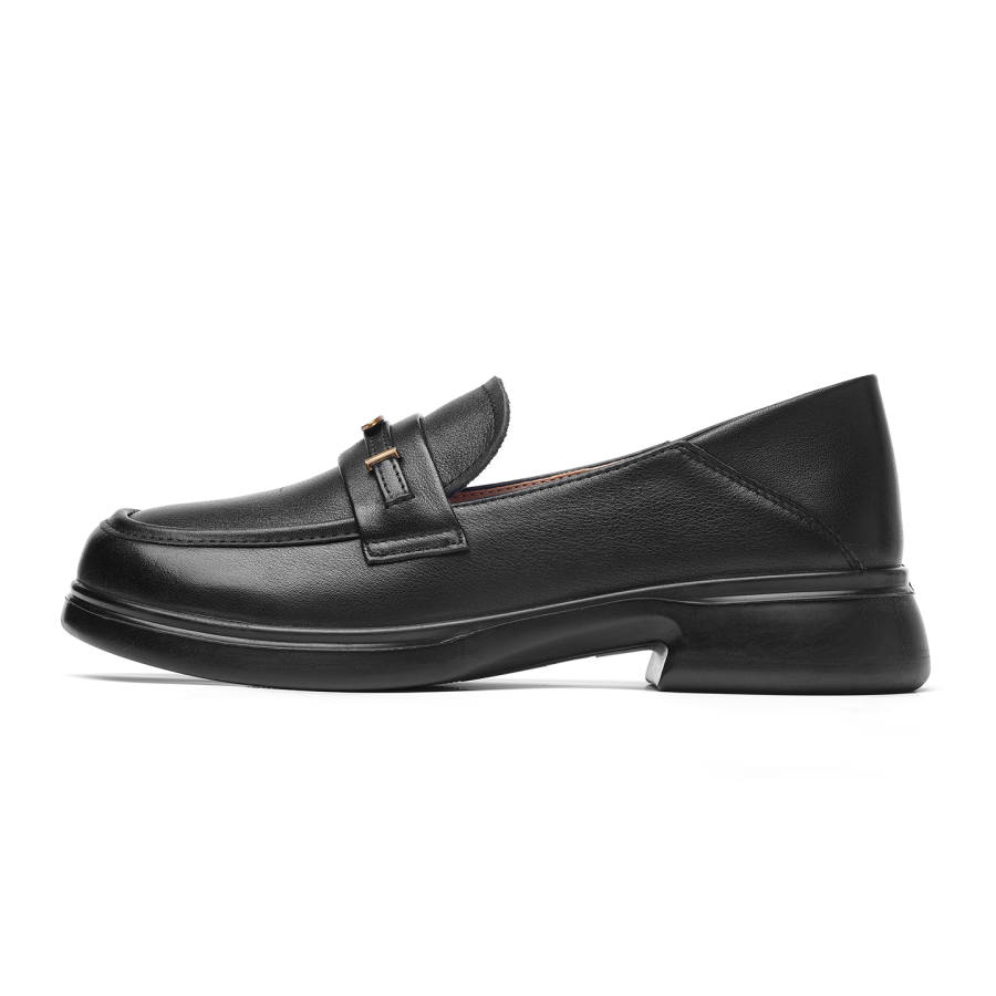 XINNUO Cow Leather Loafers Women's Black