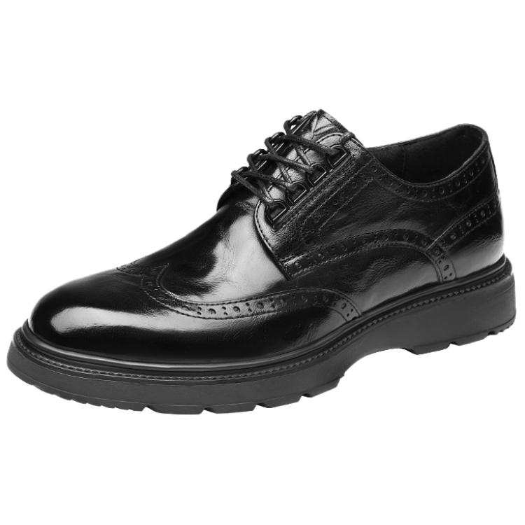 Playboy Casual Leather Shoes Men's Low Top Black Brown