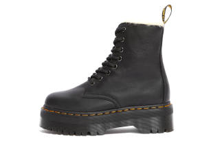Dr.Martens Jadon Dr.Martens Faux Fur Lined Platform Boot 'Black' Women's