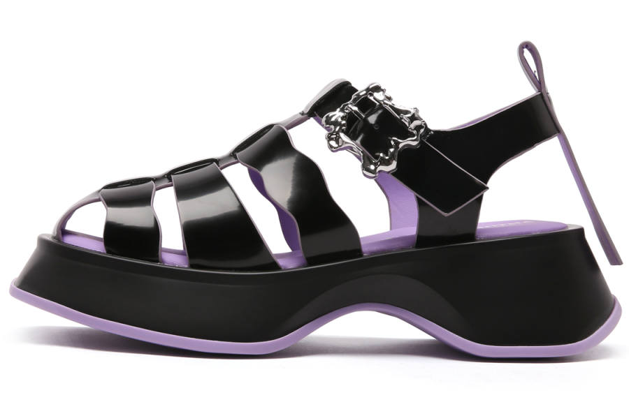 Anthony Miles Patent Leather Stylish Sandal Women's Black