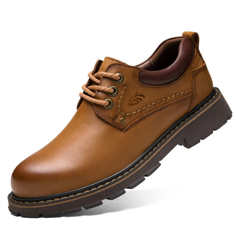 GONGNIULEITING GONGNIULEITING Work Boots Men's Low Top Light Brown