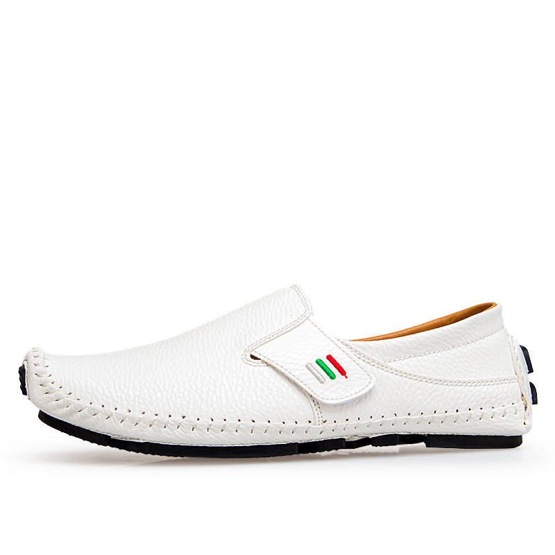 CKVUSAMG Top Grain Cow Leather Casual Shoes Men's White