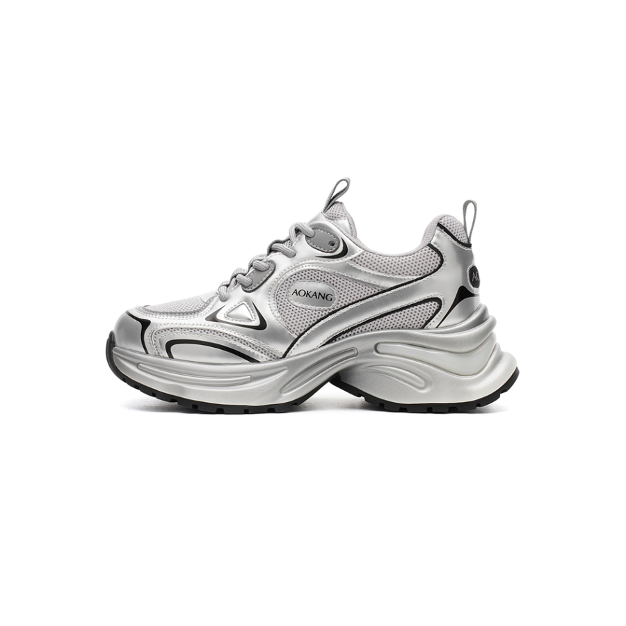 AOKANG Textile, Synthetic Leather Slip Resistant Low top Chunky Sneakers Women's