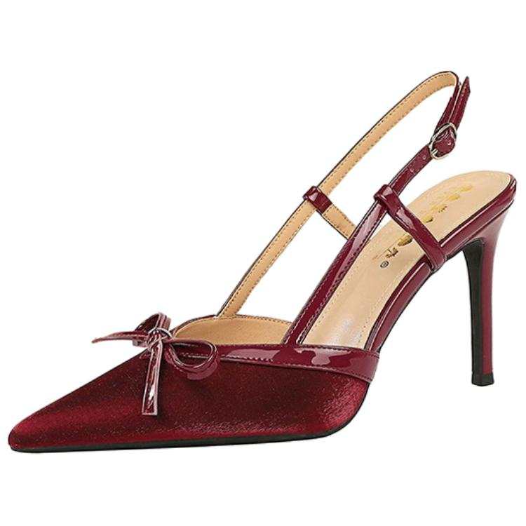 BIGTREE High Heels Women's Green & Silver/Black/Burgundy/Green & Red