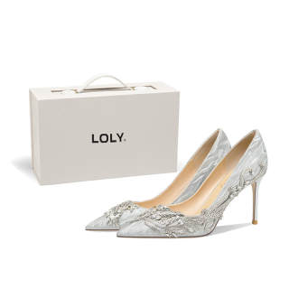 LOLY Slim Heel High Heels Women's Silver