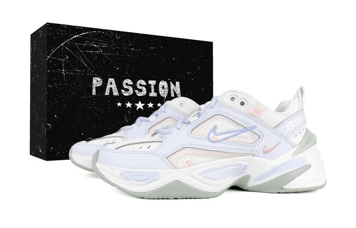 Nike Nike M2K Tekno Billion Heartbeat Box Abrasion Resistant Abrasion Resistant Low top Chunky Sneakers Women's Blue Pink