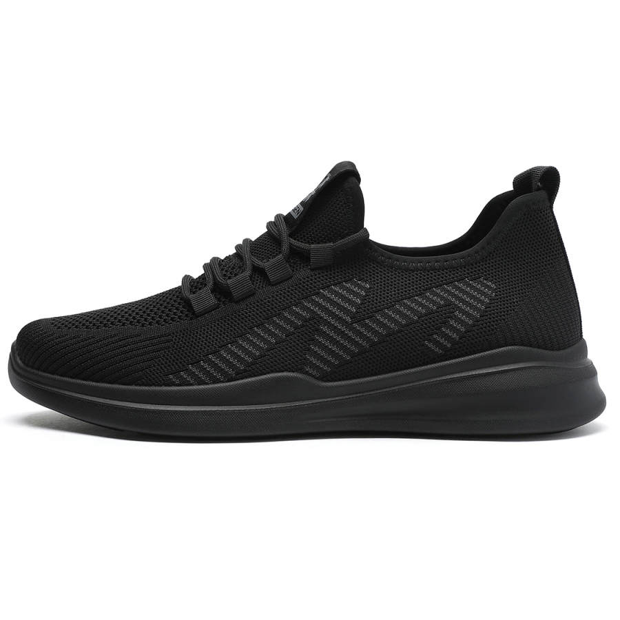 Mulinsen Walking Shoes Fabric Abrasion Resistant, Lightweight, And Breathable Low top Casual Shoes Men's Black Gray