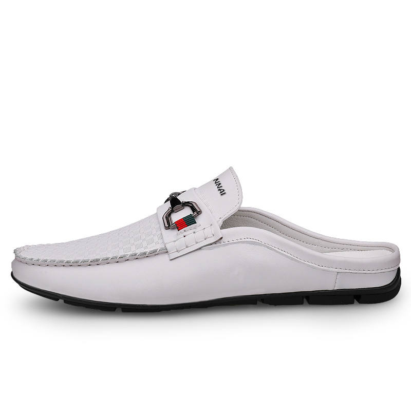 WENNAI Stitching Abrasion Resistant Abrasion Resistant Closed Toe Slippers Men's White