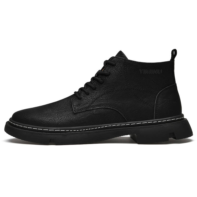 YIMINU Leather Combat Boots Men's