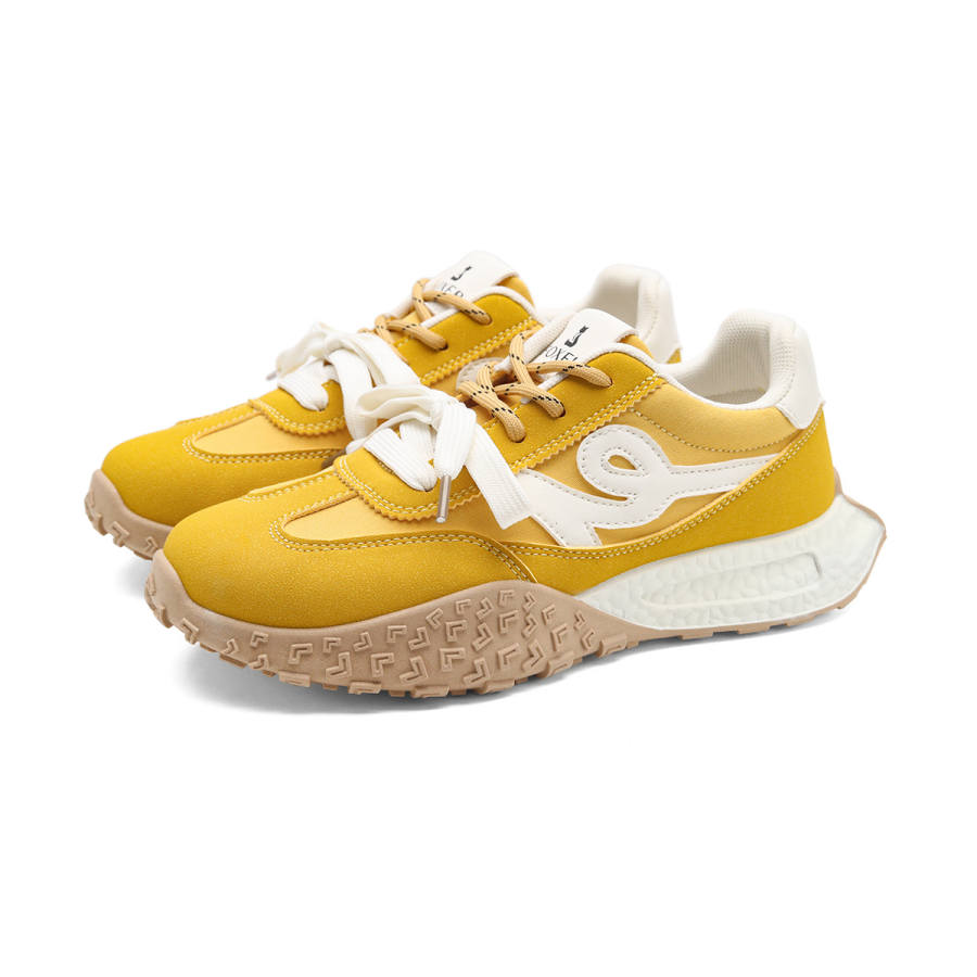 FOXER Lightweight Height Increasing Lightweight Height Increasing Low top Casual Shoes Women's Yellow
