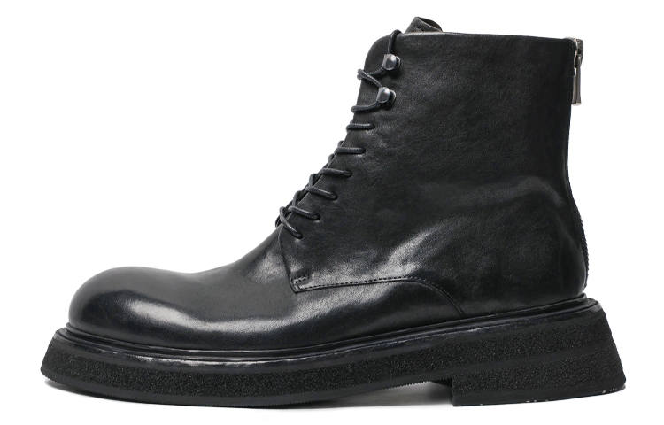 Viplander Viplander Horse Leather 14cm Combat Boots 5CM Men's Black