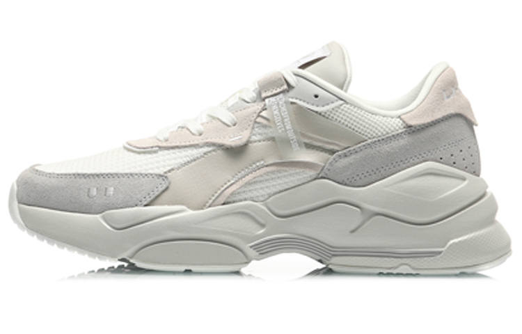 Li-Ning Li Ning Candle Dragon Cushioning Slip Resistant Abrasion Resistant Low top Sports Casual Shoes Men's Gray White