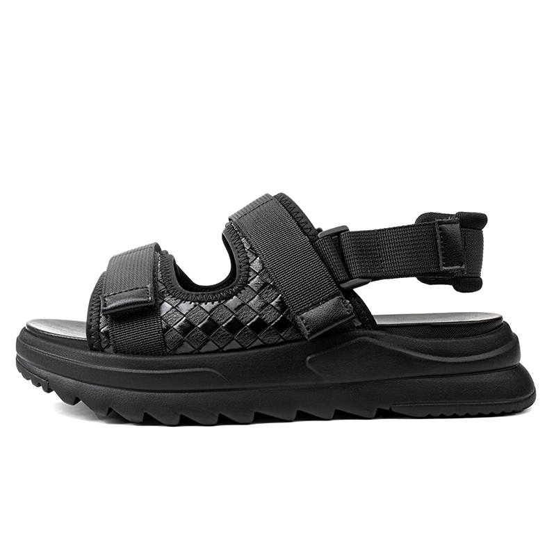 KAQIAODI Fabric Beach Sandals Men's Black