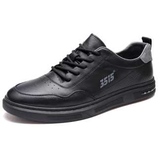 3515 Top Grain Cow Leather Slip Resistant Slip Resistant Low top Casual Shoes Men's Black