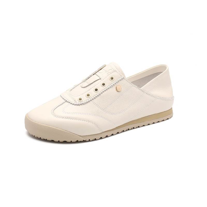 BAFFN Cow Leather Abrasion Resistant Abrasion Resistant Low top Casual Shoes Women's Ecru