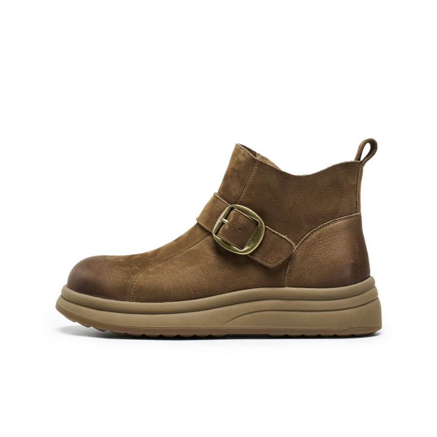 BELLE Ankle Boots Women's Apricot/Brown