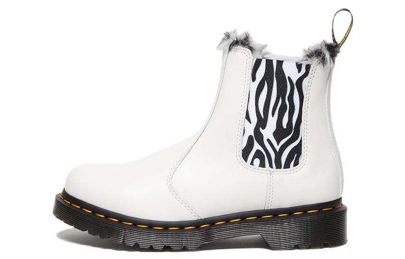 Dr.Martens Leather Short Chelsea Boots Women's White