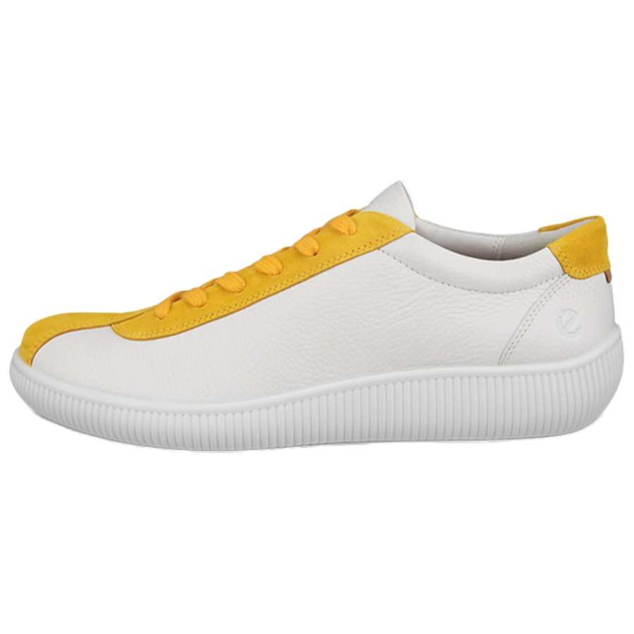 Ecco Ecco Leather Low top Casual Shoes Men's White Yellow