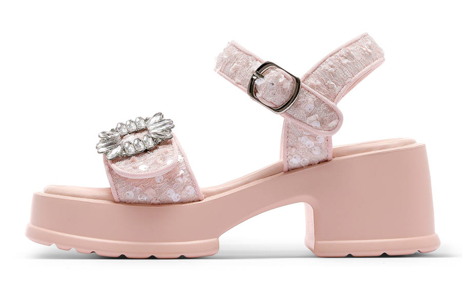 C°BANNER Fabric Beach Sandals 6.5cm Women's Pink