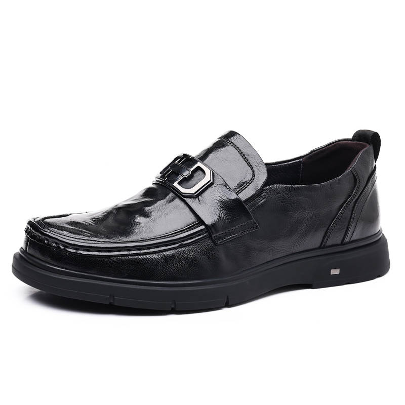 KACHILANG Cow Split Leather Casual Shoes Men's Black