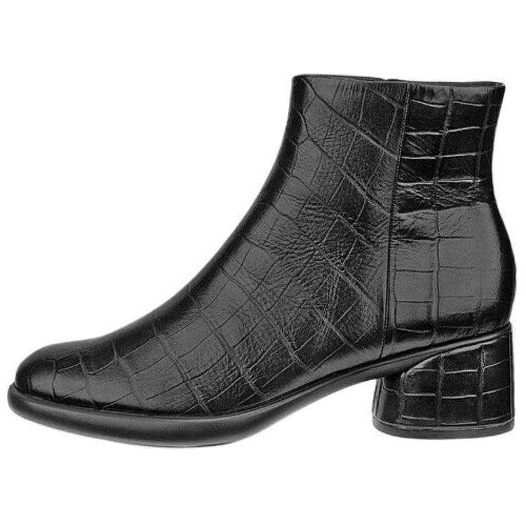 Ecco Ecco Cow Leather Ankle Boots 5CM Women's Black