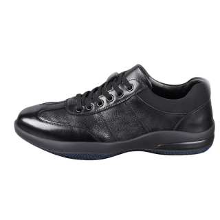 CKVUSAMG Cow Split Leather Low top Casual Shoes Men's Black