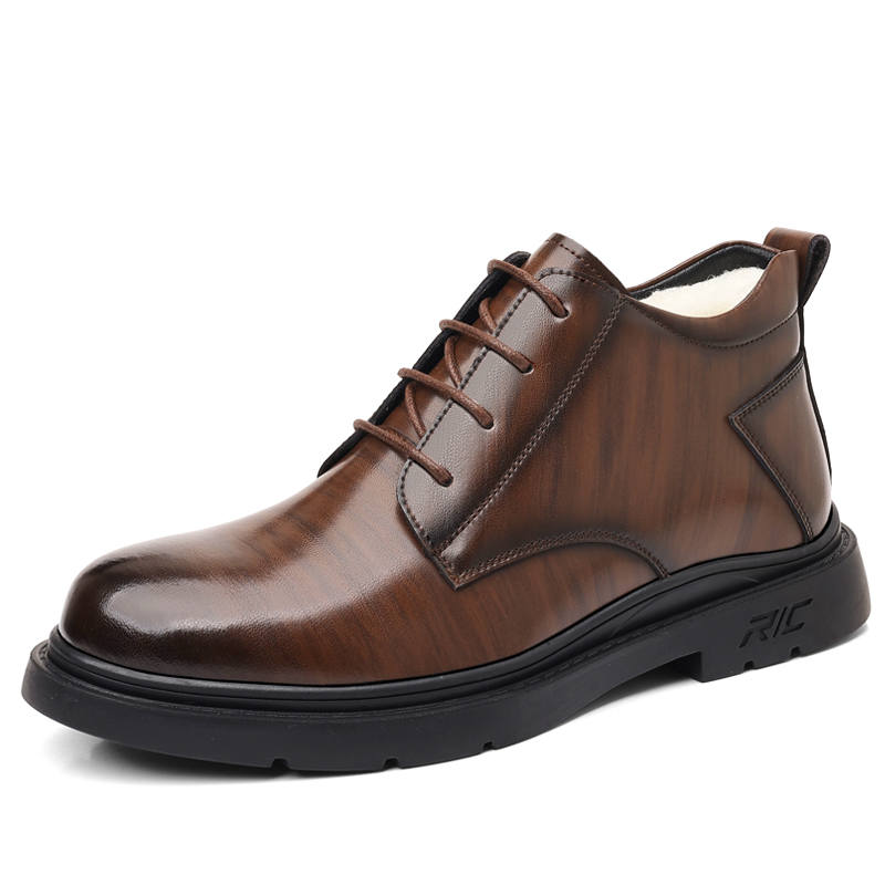 Shanpijiang Casual Leather Shoes Men's Mid Top