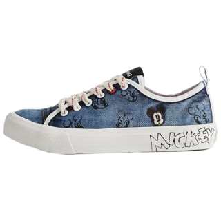 Desigual Alpha Mick Ey Denim Fashion Trend Abrasion Resistant Low top Skateboard Shoes Women's Blue
