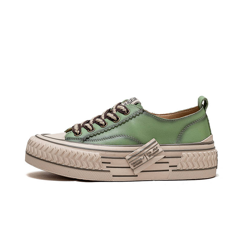 CHIBANG Top Grain Cow Leather Height Increasing Height Increasing Low top Skateboard Shoes Women's