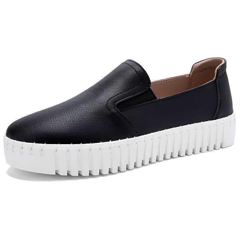 Reivantix Reivanti Microfiber Leather Casual Shoes Women's Black