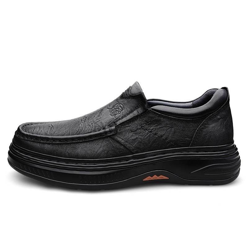 LAORENTOU Casual Leather Shoes Men's Low Top Black/Brown