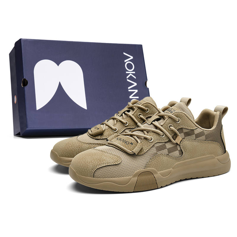 AOKANG Mesh Cushioning Breathable Slip Resistant Cushioning Breathable Slip Resistant Low top Skateboard Shoes Men's